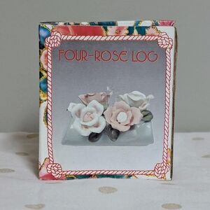 5 Boxes Of Four-Rose Log Floral Porcelain Figurine - Sold Separately
